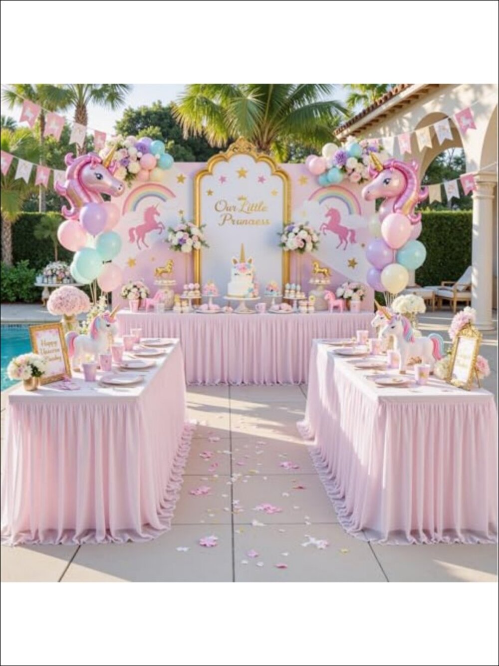 Tulle Tablecloth 6ft Rectangular 2-in-1 Spandex Stretch Cover Tutu Skirt